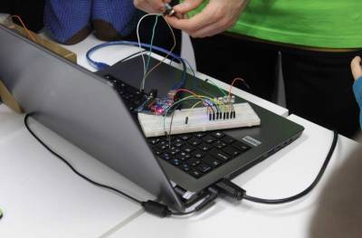 Photo of our Introduction to Robotics workshop conducted by Diogo Cordeiro. Photo of our Introduction to Robotics workshop conducted by Diogo Cordeiro.